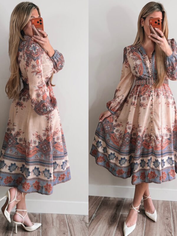 Staying here Dress - Brown/Nude