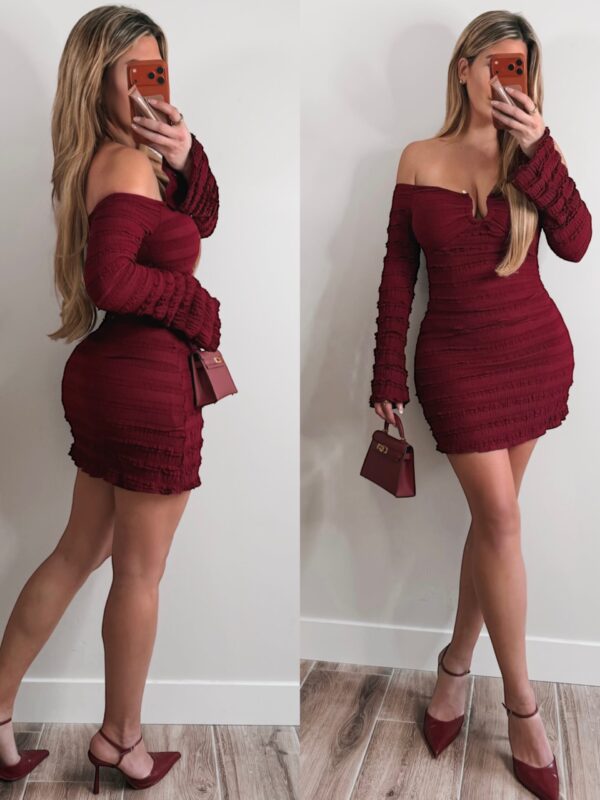Offshoulder Bambuddha dress - Burgundy