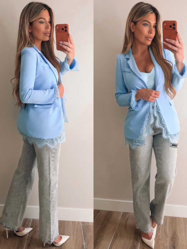 Blazer with lace - Blue