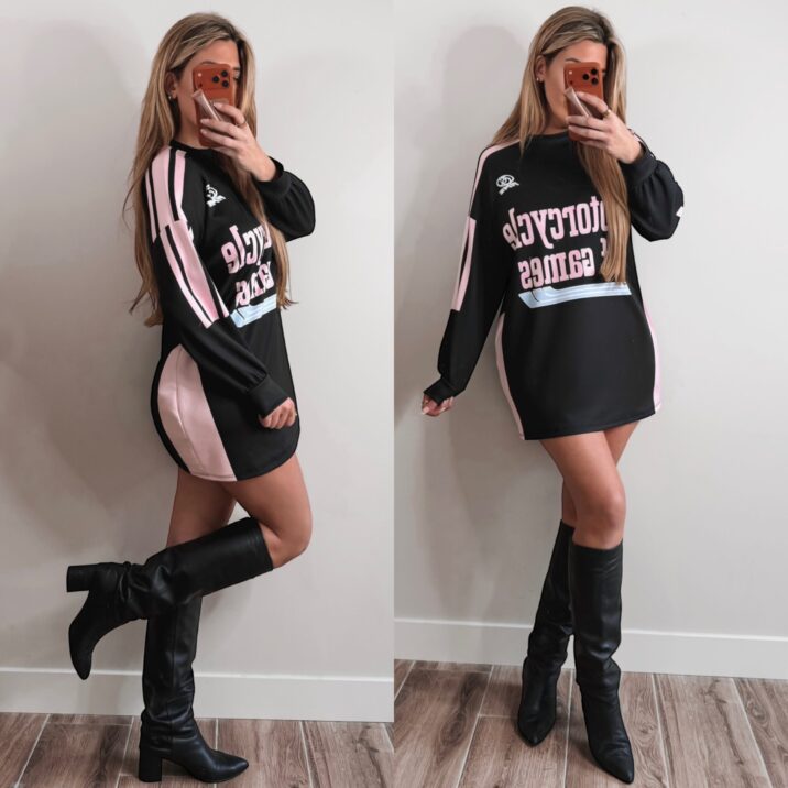 Motorcycle sweater Dress - Black