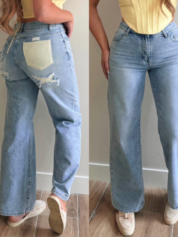 Pocket diamond jeans  - Yellow