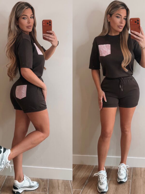 Diamond pocket jogging set - Choco