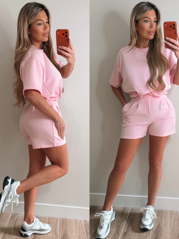 Jogging pantalon short set - Pink