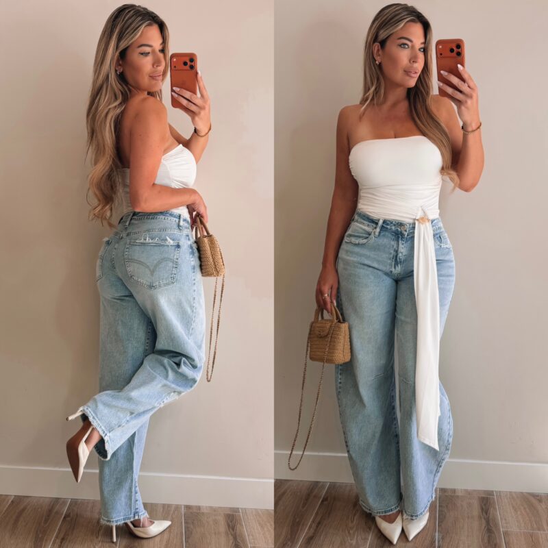 Strapless stone Body - White