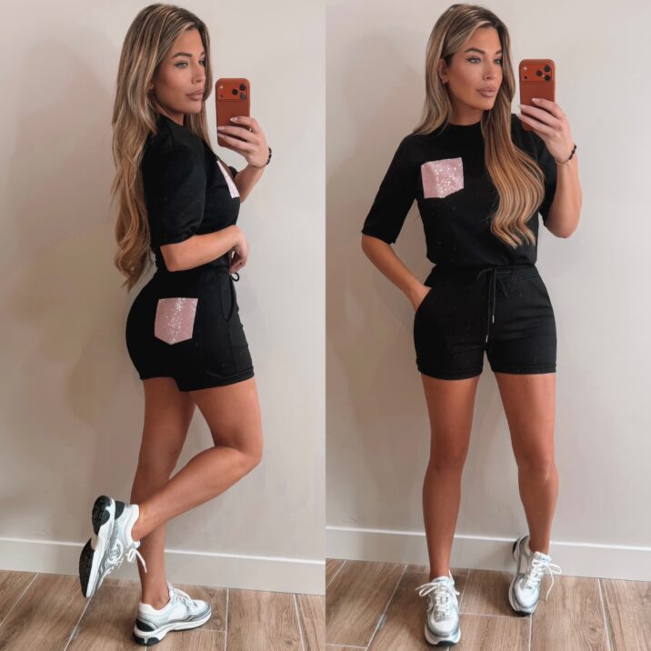 Diamond pocket jogging set - Black