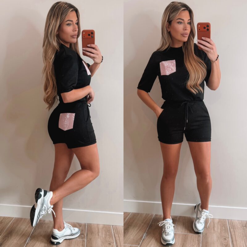 Diamond pocket jogging set - Black