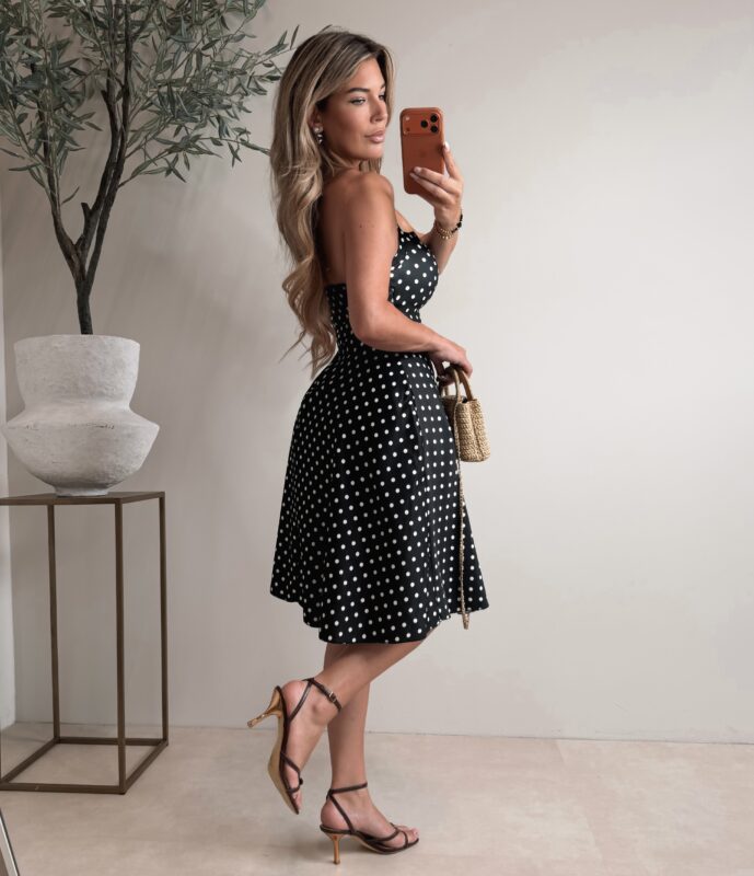 Halter Polkadot dress - Black (PRE ORDER ZONDAG)