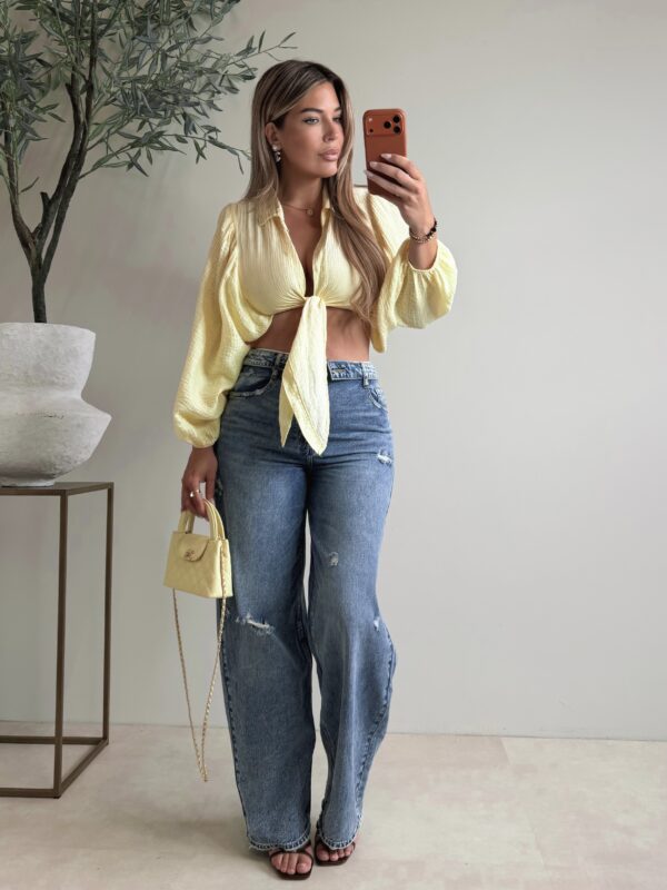 Musthave knot blouse - Yellow (Pre-order Zondag)