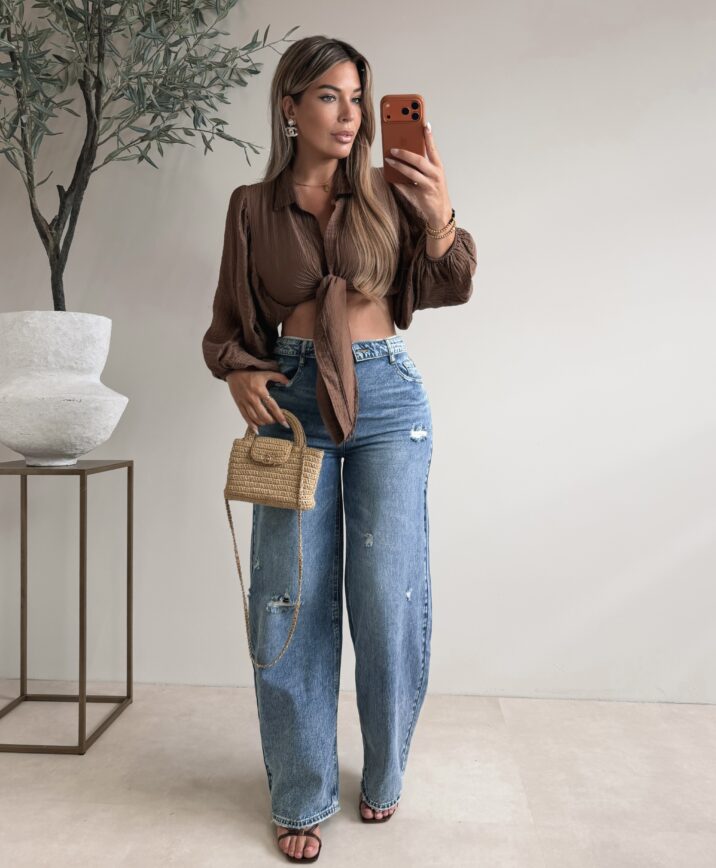 Musthave knot blouse - Choco