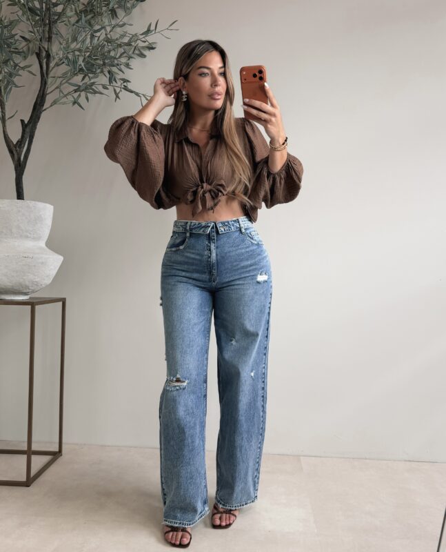Musthave knot blouse - Choco