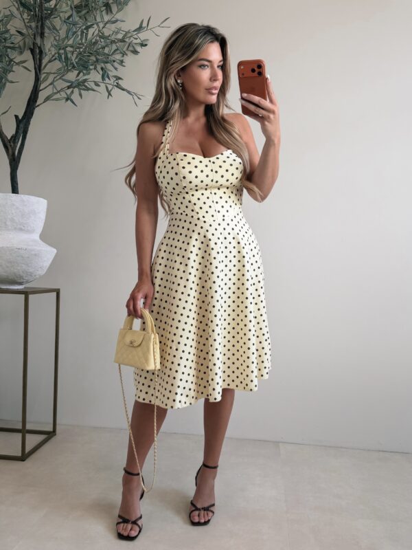 Halter Polkadot dress - Yellow