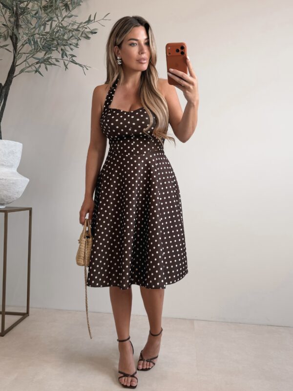 Halter Polkadot dress - Choco