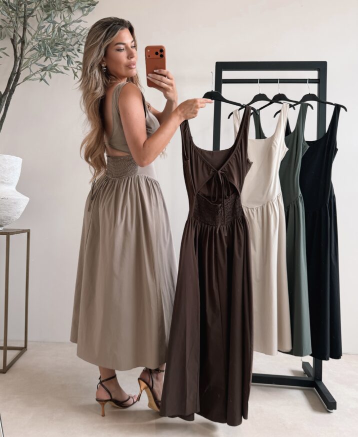 Singlet Open back dress - Beige