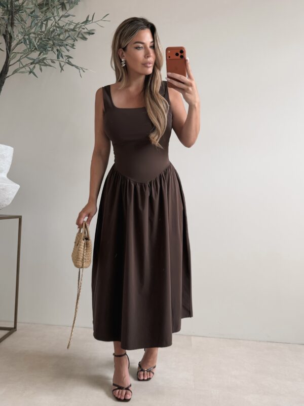 Singlet Open back dress - Choco