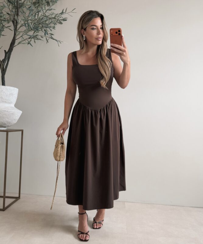 Singlet Open back dress - Choco