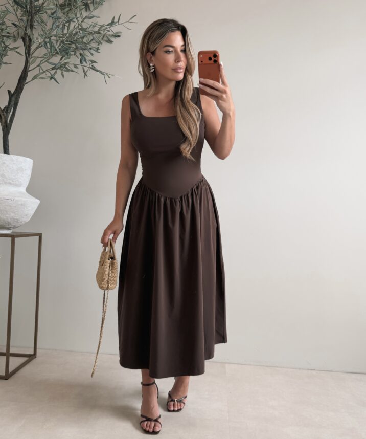 Singlet Open back dress - Choco