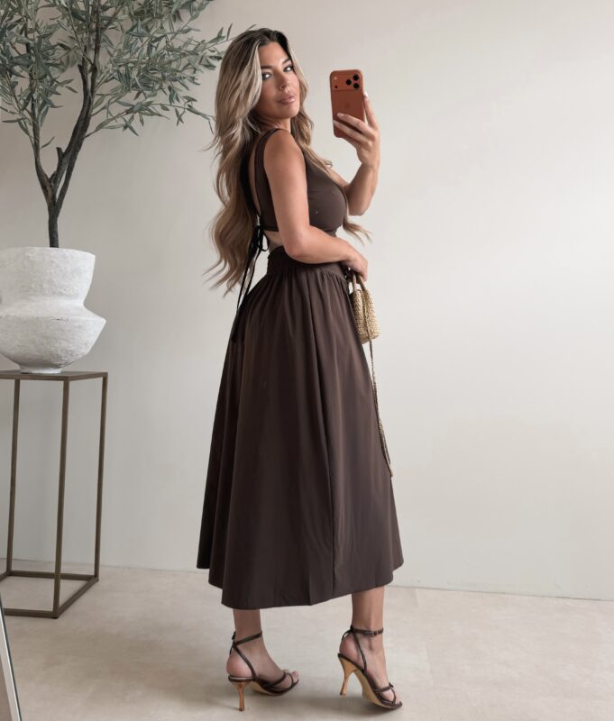 Singlet Open back dress - Choco