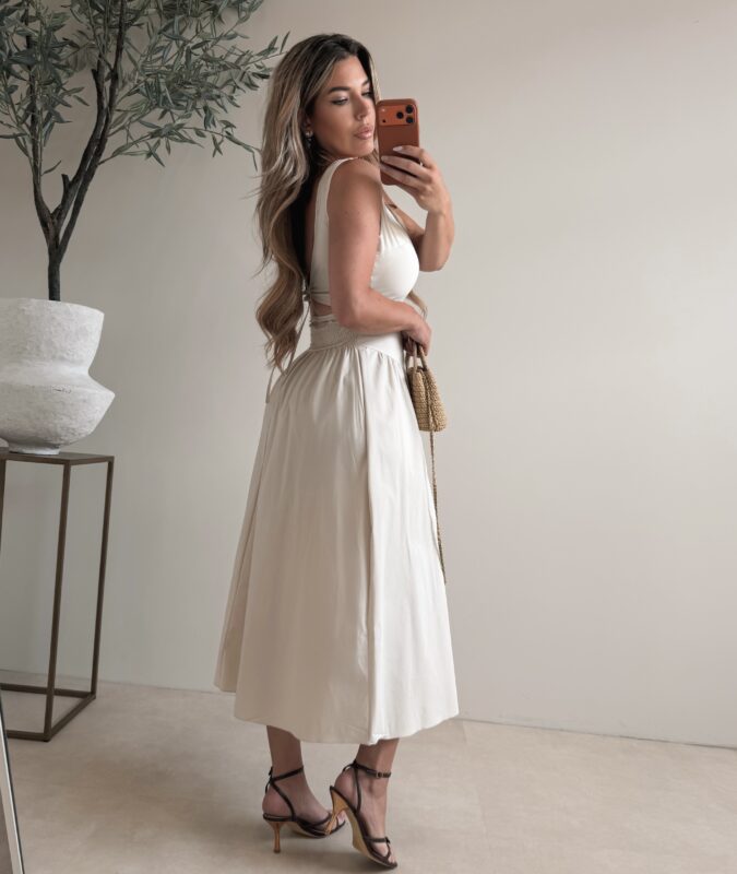 Singlet Open back dress - Beige