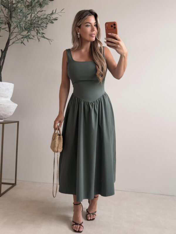 Singlet Open back dress - Green