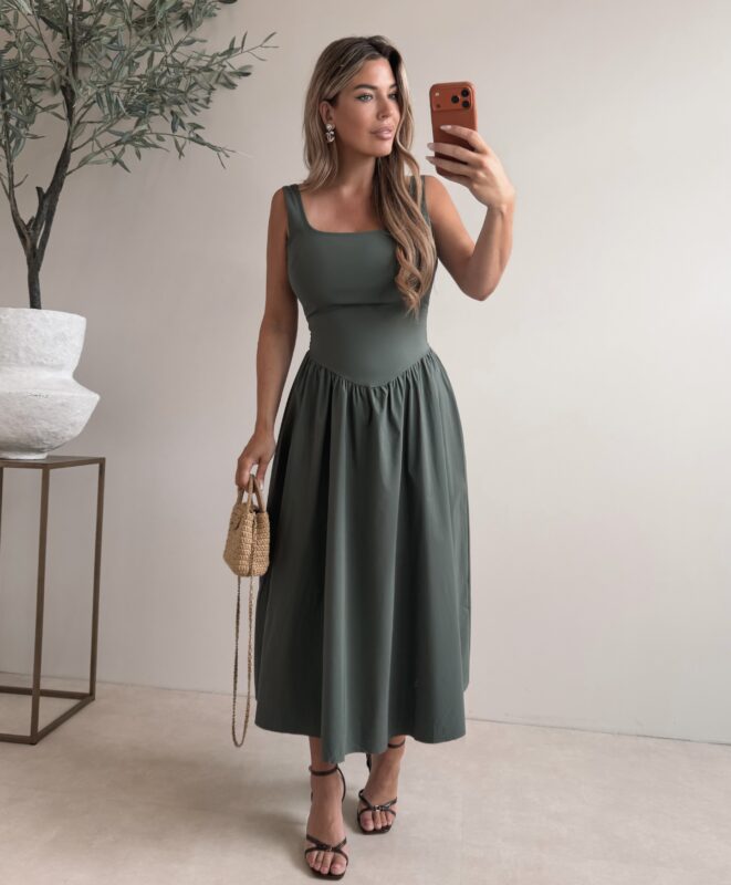 Singlet Open back dress - Green