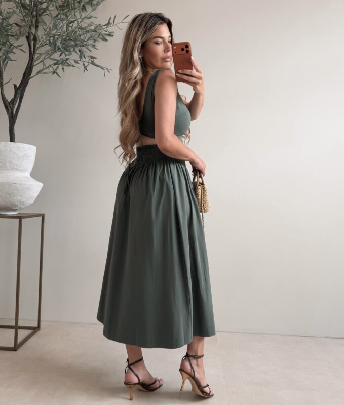 Singlet Open back dress - Green