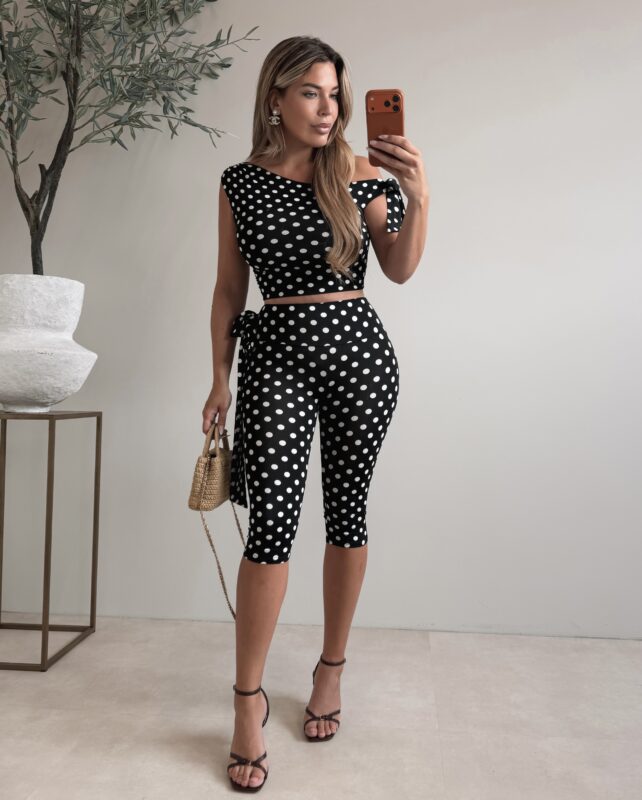 Capri Polkadot set - Black