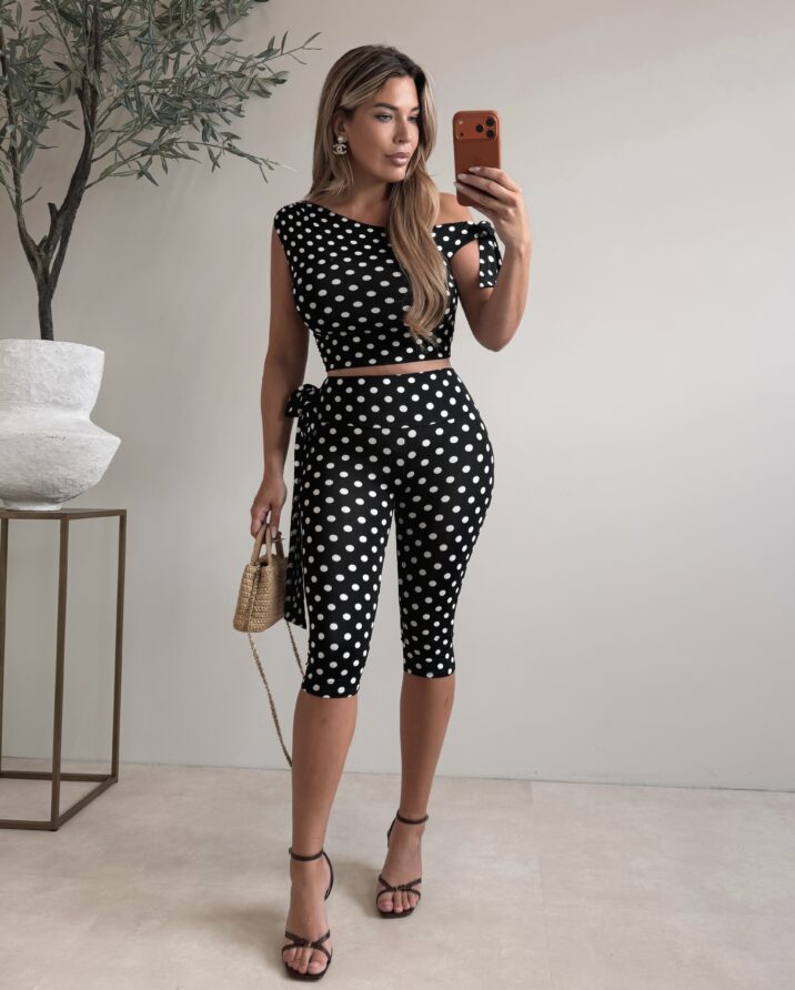 Capri Polkadot set - Black