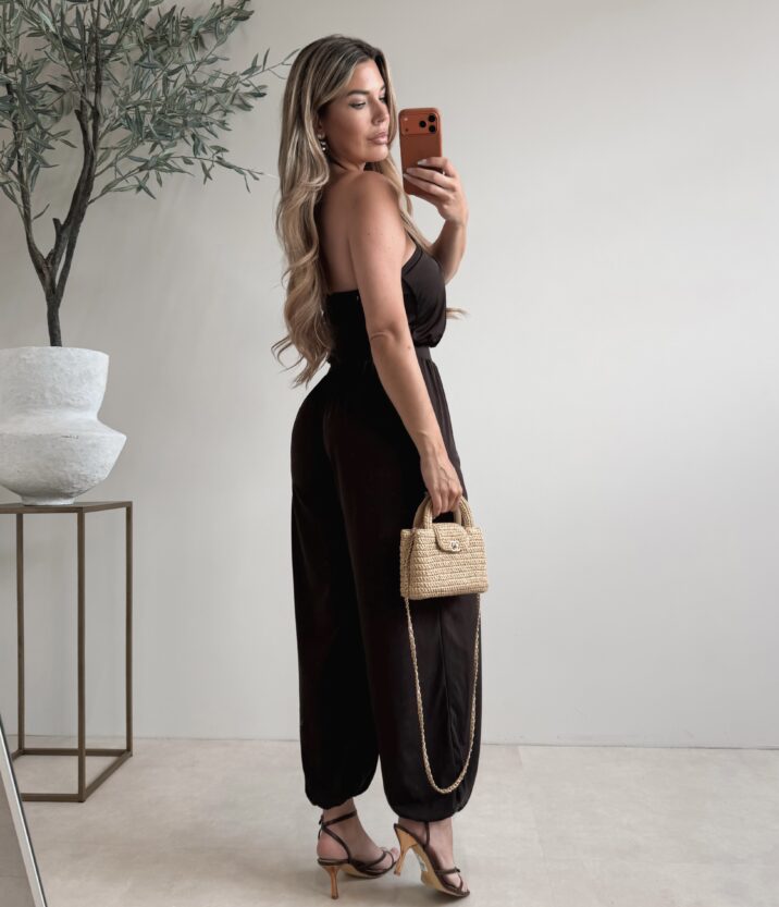 Halter soft jumpsuit - Brown