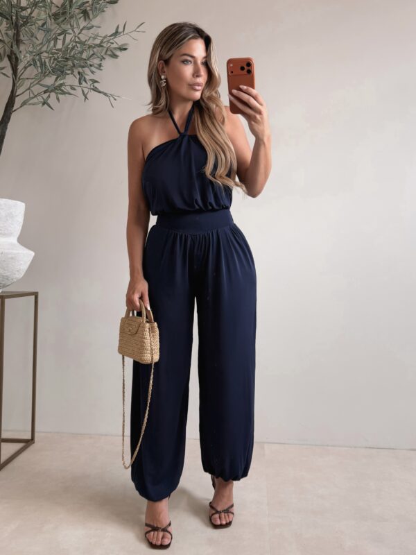 Halter soft jumpsuit - Navy