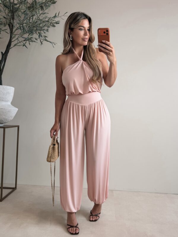 Halter soft jumpsuit - Pink