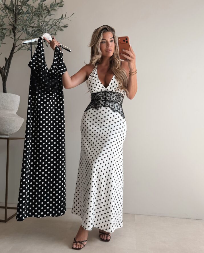 Polkadot maxi dress  - Black