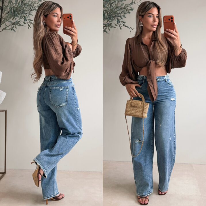 Musthave knot blouse - Choco