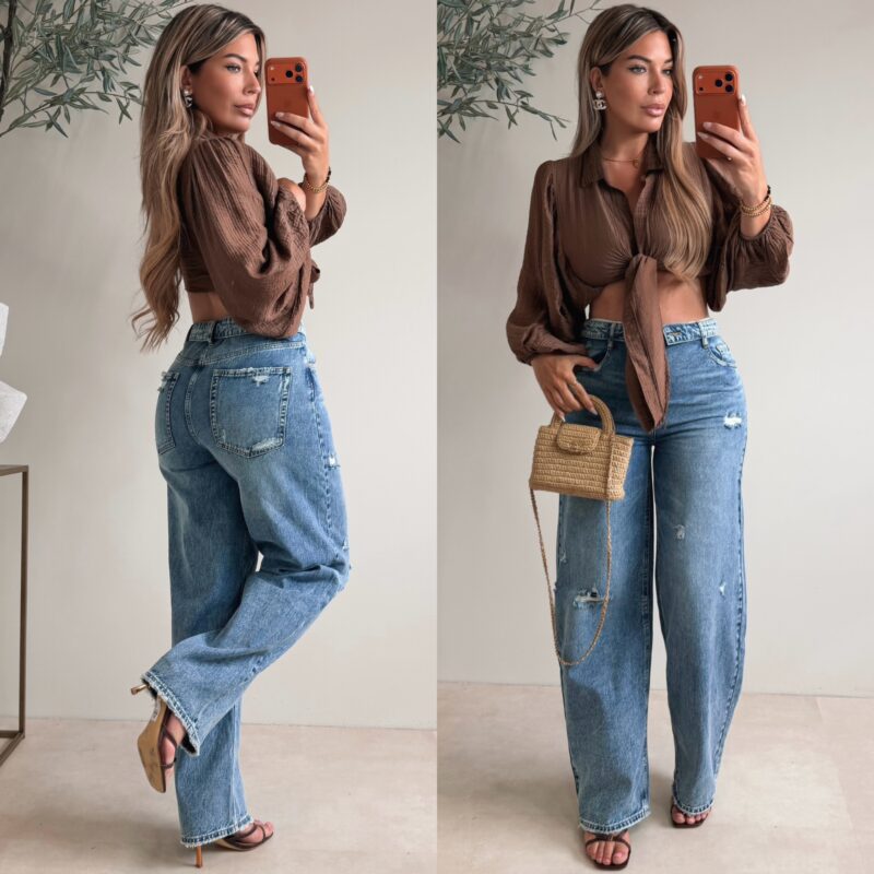 Musthave knot blouse - Choco