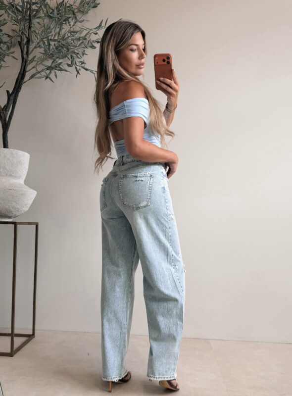 OffShoulder Smocked body - Blue
