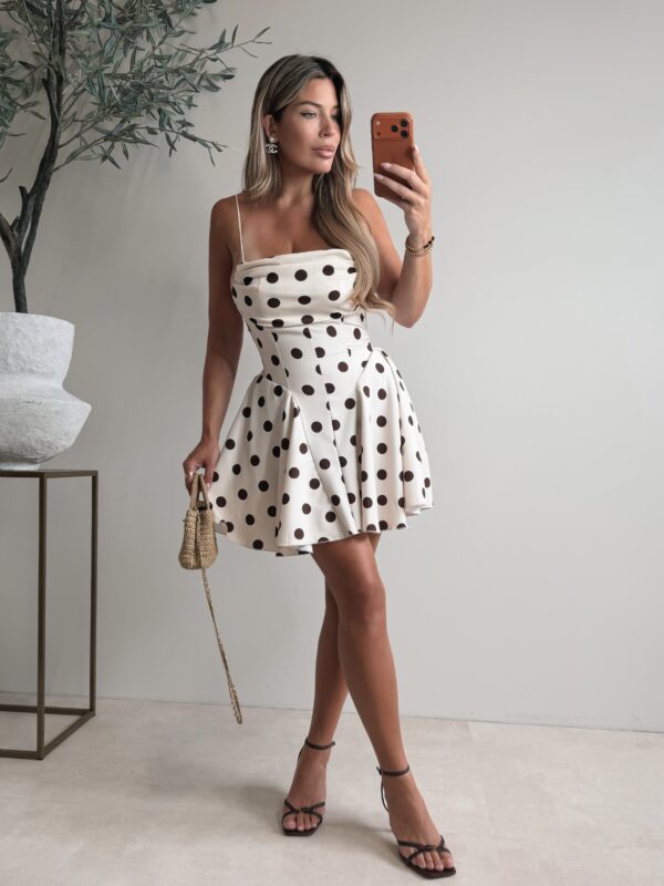 Polkadot Scarlett Dress - Nude