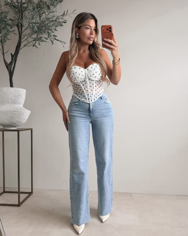Polkadot Polly Corset - White