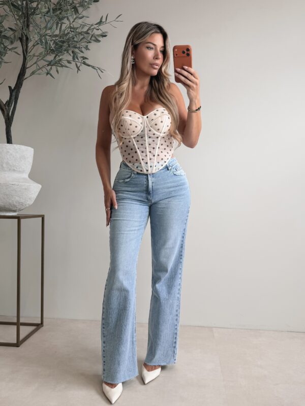 Polkadot Polly Corset - Nude