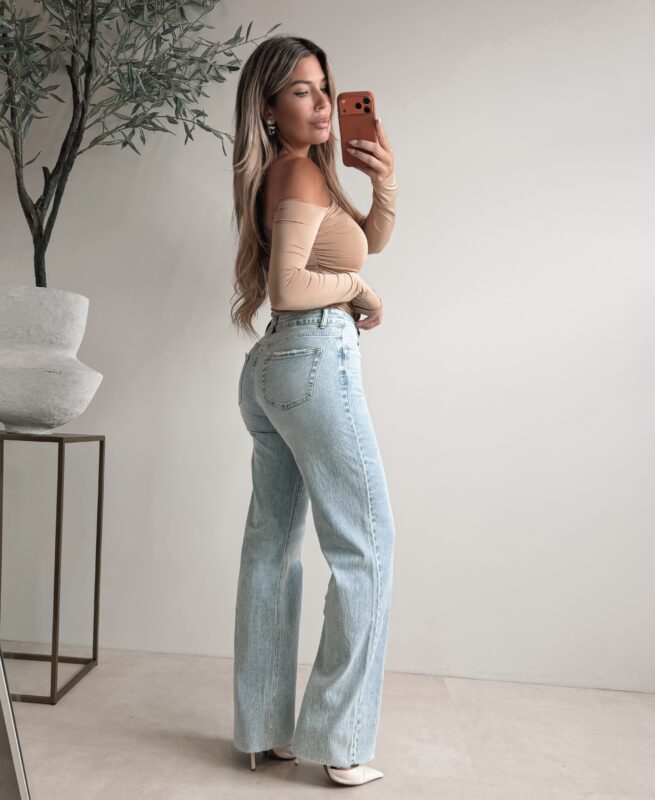 Cosmo One shoulder top - Nude