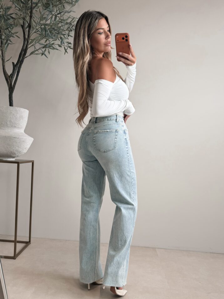 Cosmo One shoulder top - White
