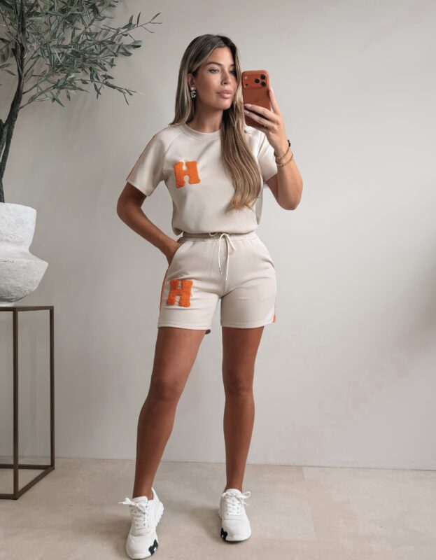 Jogging Stripe H Set - Beige