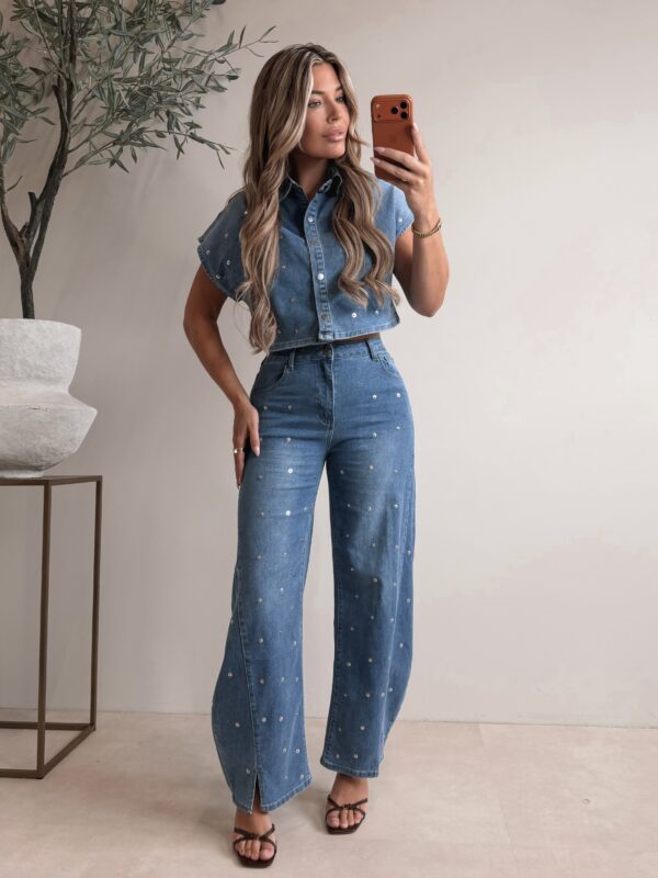Detail Denim Set - Blue