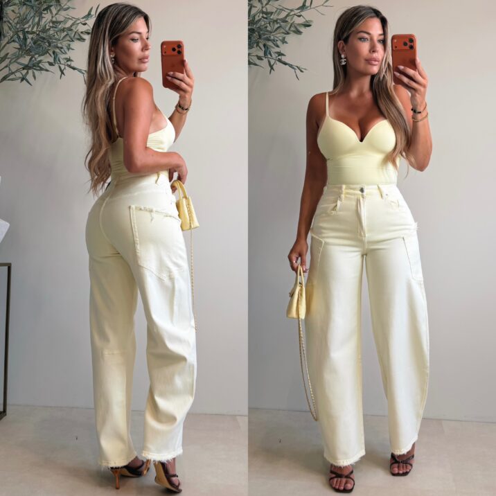 The Ballon jeans pocket side - Yellow