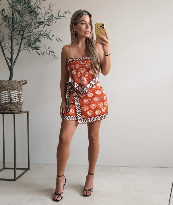 Amalfi Sea Satin set - Rusty Brown