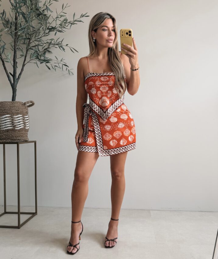 Amalfi Sea Satin set - Rusty Brown