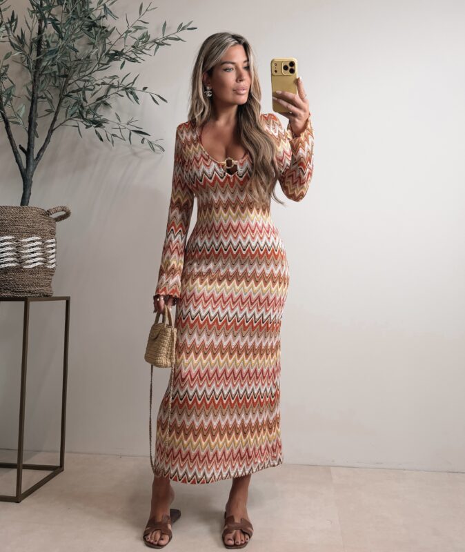 Zigzag Beach Club dress - Camel