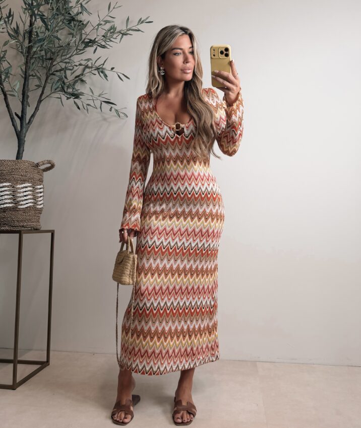 Zigzag Beach Club dress - Camel