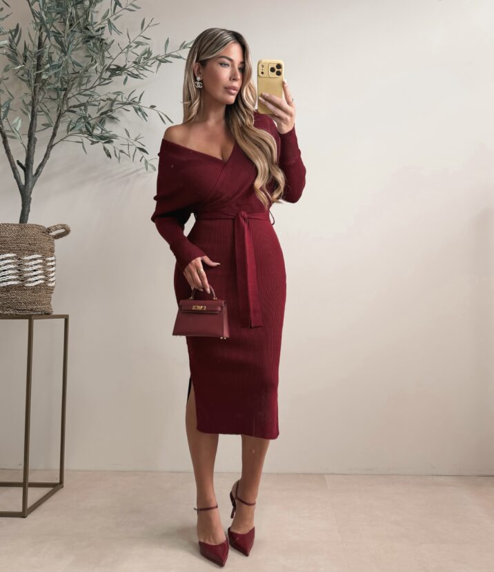 Bestseller Overlay dress - Bordeaux