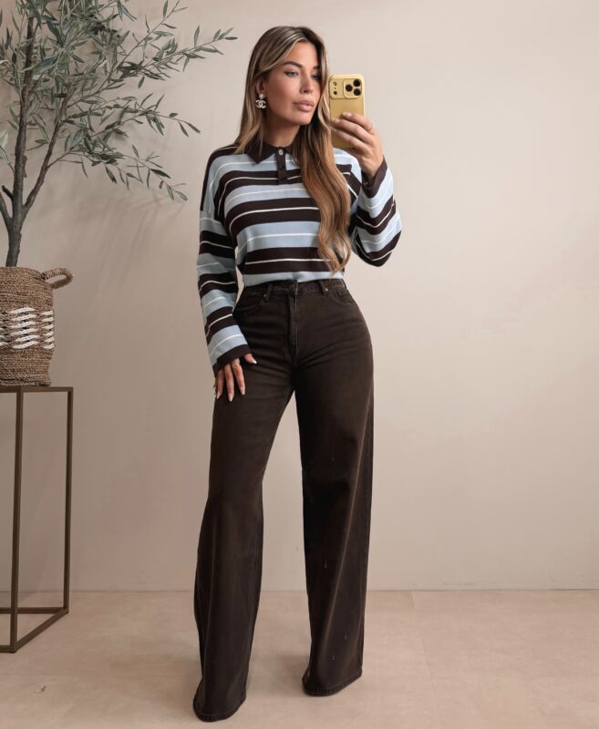 Polo striped sweater - Blue