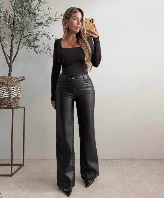 Skins Squared long sleeve top - Choco