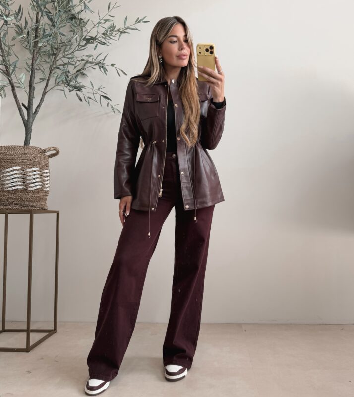Alix faux leather jacket - Bordeaux